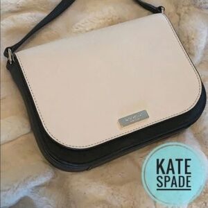Kate Spade Carsen Laurel Way Cream Black Leather Crossbody Bag